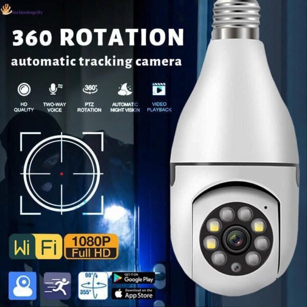 Camera de Surveillance WiFi HD – Ampoule LED