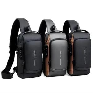 حقيبة كتف رياضية عصرية مضادة للسرقة مع منفذ شحن USB